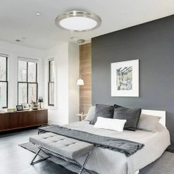 Plafonnier Allen + Roth, métal et plastique, nickel brossé, 14 po x 14 po, paquet de 2 5 Plafonnier Allen + Roth, métal et plastique, nickel brossé, 14 po x 14 po, paquet de 2 -ALLEN + ROTH Soldes Boutique 12195081c L