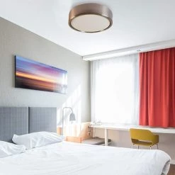 Plafonnier Allen + Roth, intensité réglable, 22 W, 14 po x 14 po, nickel brossé -ALLEN + ROTH Soldes Boutique 12195083d L