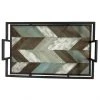 ALLEN + ROTH Plateau de service, 12,25" x 19,25" x 4", gris et brun