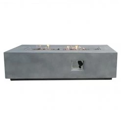 Foyer extérieur au gaz Allen + Roth rectangulaire en béton