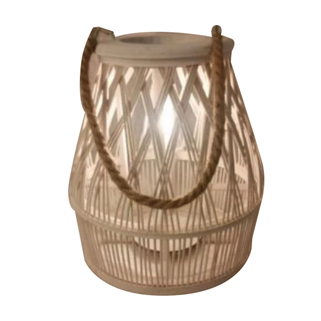 Lanterne solaire Allen + Roth en bambou de 13,4 po x 11,4 po 1 Lanterne solaire Allen + Roth en bambou de 13,4 po x 11,4 po