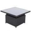 Table basse ajustable Dartford par Allen + Roth, 40 po x 20 po, aluminium, osier et verre, gris