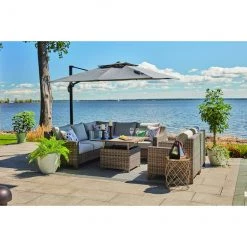 Fauteuil de patio Castlefield de Allen + Roth, aluminium, 33,5 po x 33,86 po x 23,25 po, gris -ALLEN + ROTH Soldes Boutique 20235170d L