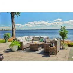 Fauteuil de patio Castlefield de Allen + Roth, aluminium, 33,5 po x 33,86 po x 23,25 po, gris -ALLEN + ROTH Soldes Boutique 20235170e L