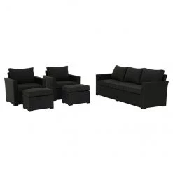 Ensemble de meubles d'extérieur Kelso de Allen + Roth, 5 pièces, gris