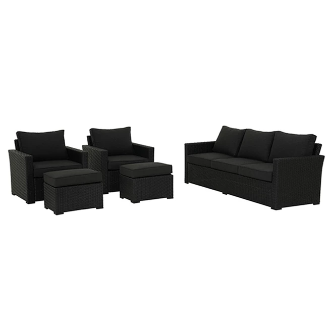 Ensemble de meubles d'extérieur Kelso de Allen + Roth, 5 pièces, gris 1 Ensemble de meubles d'extérieur Kelso de Allen + Roth, 5 pièces, gris