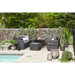 Ensemble de meubles d'extérieur Kelso de Allen + Roth, 5 pièces, gris 9 Ensemble de meubles d'extérieur Kelso de Allen + Roth, 5 pièces, gris -ALLEN + ROTH Soldes Boutique 20235175e L