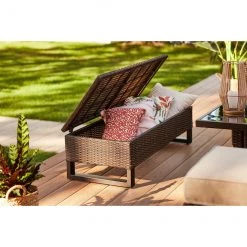 ALLEN + ROTH Ensemble de conversation extérieur Palmore brun avec rangement, 4 morceaux -ALLEN + ROTH Soldes Boutique 20235189e L