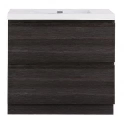 ALLEN + ROTH Meuble-lavabo Angela de Tona, aspect chĂȘne, 2 tiroirs Ă fermeture lente, robinet monotrou, montage mural