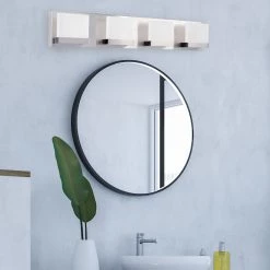 Applique murale de salle de bains allen + roth Cora nickel brossé à 4 lumières DEL de style moderne/contemporain 9 Applique murale de salle de bains allen + roth Cora nickel brossé à 4 lumières DEL de style moderne/contemporain -ALLEN + ROTH Soldes Boutique 31955396e L