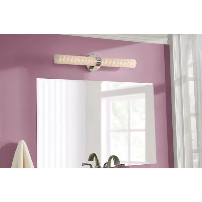 Luminaire de meuble-lavabo allen + roth Caroline chrome à 4 lumières DEL de style moderne/contemporain 3 Luminaire de meuble-lavabo allen + roth Caroline chrome à 4 lumières DEL de style moderne/contemporain – Image 3