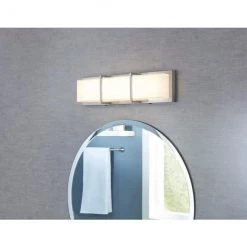 Luminaire de meuble-lavabo allen + roth Brighton nickel brossé à 3 lumières DEL de style moderne/contemporain 8 Luminaire de meuble-lavabo allen + roth Brighton nickel brossé à 3 lumières DEL de style moderne/contemporain -ALLEN + ROTH Soldes Boutique 31955412d L