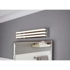 Luminaire pour meuble-lavabo Gatsby d'Allen + Roth de style contemporain à 4 lumières DEL, chrome poli -ALLEN + ROTH Soldes Boutique 31955414d L