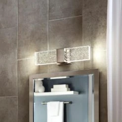 Luminaire de meuble-lavabo Waldorf Allen + Roth à 3 lumières DEL, contemporain, nickel brossé -ALLEN + ROTH Soldes Boutique 31955417c L