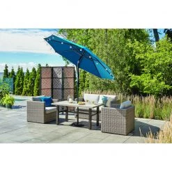 Panneau d'intimité Allen + Roth en métal et toile taupe de 72 po x 58,7 po -ALLEN + ROTH Soldes Boutique 32015055d L