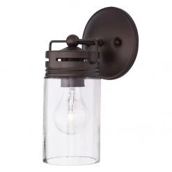 Applique murale pour meuble-lavabo Vallymede d'Allen + Roth à 1 lumière, style campagnard, 5 po, bronze vieilli