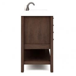 Meuble-lavabo Kingscote de Allen + Roth, 1 lavabo, 2 portes et 8 tiroirs, 34,5 po, espresso, céramique blanche -ALLEN + ROTH Soldes Boutique 32016465e L