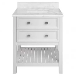 Meuble-lavabo Canterbury de Allen + Roth, 30 po, 2 tiroirs, blanc