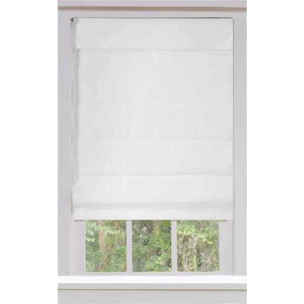 ALLEN + ROTH Store romain coupe-lumière en tissu, 61" x 72", neige 1 ALLEN + ROTH Store romain coupe-lumière en tissu, 61" x 72", neige