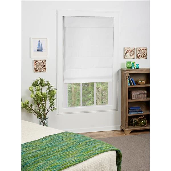 ALLEN + ROTH Store romain coupe-lumière en tissu, 37" x 72", neige 3 ALLEN + ROTH Store romain coupe-lumière en tissu, 37" x 72", neige – Image 3