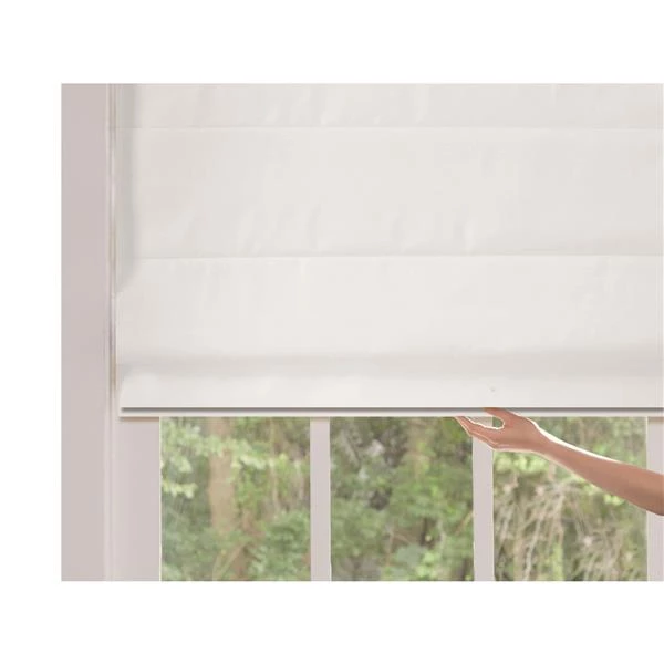 ALLEN + ROTH Store romain coupe-lumière en tissu, 24" x 72", neige 2 ALLEN + ROTH Store romain coupe-lumière en tissu, 24" x 72", neige – Image 2