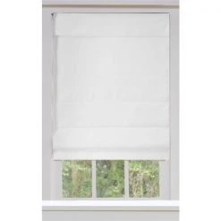 ALLEN + ROTH Store romain coupe-lumière en tissu, 26" x 72", neige