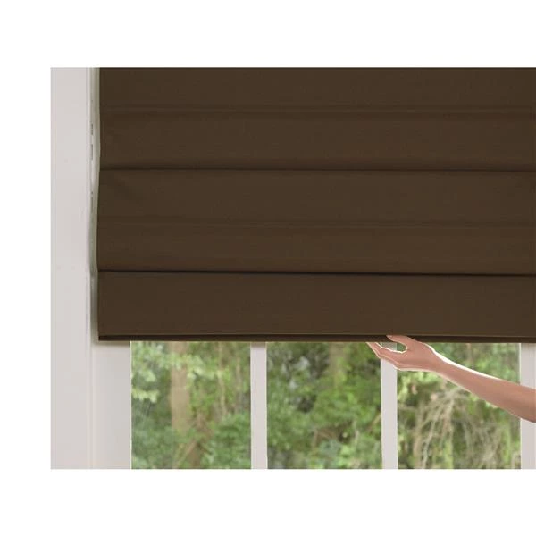 ALLEN + ROTH Store romain coupe-lumière en tissu, 48x72, Cacao 2 ALLEN + ROTH Store romain coupe-lumière en tissu, 48x72, Cacao – Image 2