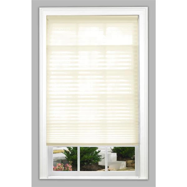 ALLEN + ROTH Store plissé filtrant, 71" x 64", polyester, écru 1 ALLEN + ROTH Store plissé filtrant, 71" x 64", polyester, écru