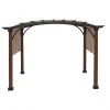 Pergola autoportante beige et noire Allen + Roth en acier et en tissu de 116 po x 116 po x 94,75 po