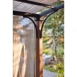 Pergola autoportante beige et noire Allen + Roth en acier et en tissu de 116 po x 116 po x 94,75 po -ALLEN + ROTH Soldes Boutique 38115235d L