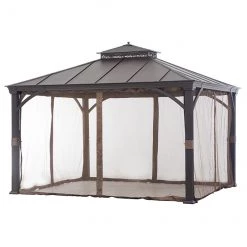 Moustiquaire pour abri-soleil allen + roth, 10 pi x 12 pi, tissu, brun