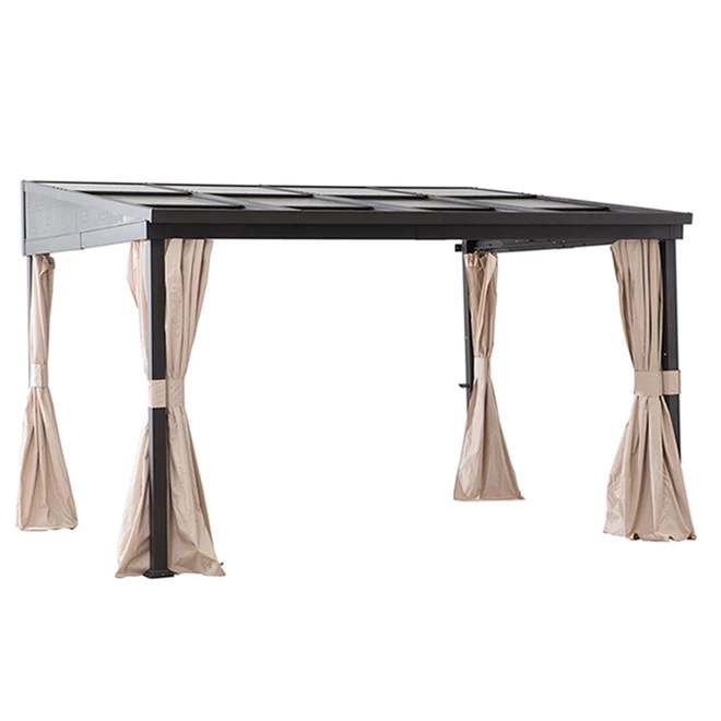 Abri de jardin à toit coulissant par Allen + Roth, 10 pi x 12 pi, brun et taupe 1 Abri de jardin à toit coulissant par Allen + Roth, 10 pi x 12 pi, brun et taupe