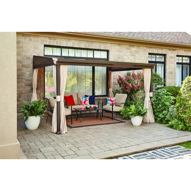 Abri de jardin à toit coulissant par Allen + Roth, 10 pi x 12 pi, brun et taupe 4 Abri de jardin à toit coulissant par Allen + Roth, 10 pi x 12 pi, brun et taupe – Image 4