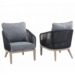 Fauteuils de patio Marina allen + roth, gris, ensemble de 2