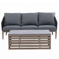 Ensemble de patio Marina d'allen + roth avec sofa et table basse, gris, 2 pièces