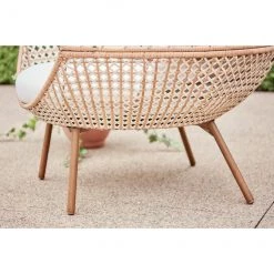 Chaise oeuf en osier Brennfield Allen + Roth blanche et beige de 51,2 po x 45,9 po x 59 po -ALLEN + ROTH Soldes Boutique 41355046e L