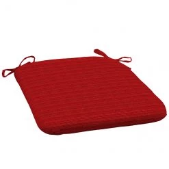 Coussin tissé pour chaise de patio Allen + Roth en oléfine rouge de 18 po x 19 po x 2,5 po