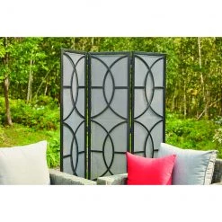 Paravent pliable Allen + Roth de 59 po x 72 po en acier, noir et gris -ALLEN + ROTH Soldes Boutique 41535585c L