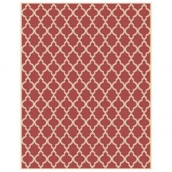 Tapis extérieur Trellis Allen + Roth, polypropylène, 7,87 pi x 10 pi, rouge