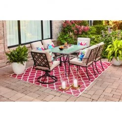 Tapis extérieur Trellis Allen + Roth, polypropylène, 7,87 pi x 10 pi, rouge -ALLEN + ROTH Soldes Boutique 42825008c L