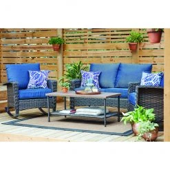 Tapis extérieur New Haven Allen + Roth, polypropylène, 5 pi x 7 pi, brun et noir -ALLEN + ROTH Soldes Boutique 42825011d L