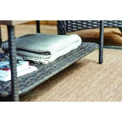 Tapis extérieur New Haven Allen + Roth, polypropylène, 5 pi x 7 pi, brun et noir -ALLEN + ROTH Soldes Boutique 42825011e L