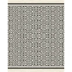 Tapis extérieur Allen + Roth en polyprolpylène noir et crème, 8 pi x 10 pi