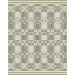 Tapis extérieur Allen + Roth avec formes géométriques beiges, 8 pi x 10 pi