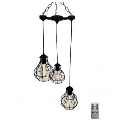 Lustre Allen + Roth pour gazebo extérieur à 3 lumières DEL, noir