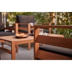 Ensemble de mobilier extérieur 4 morceaux Midview de Allen + Roth, noir et brun 9 Ensemble de mobilier extérieur 4 morceaux Midview de Allen + Roth, noir et brun -ALLEN + ROTH Soldes Boutique 44315017e L