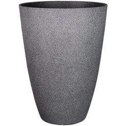 Pot en résine Allen + Roth, intérieur et extérieur, 15,1 po, gris