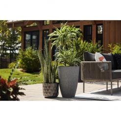 Pot en résine Allen + Roth, intérieur et extérieur, 15,1 po, gris -ALLEN + ROTH Soldes Boutique 44335047d L