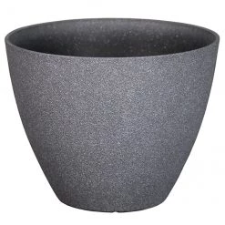 Pot en résine Allen + Roth, intérieur et extérieur, 16,4 po, gris