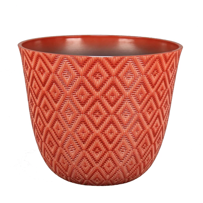 Pot en résine Allen + Roth, motif géométrique, intérieur et extérieur, 11,2 po, rouge 1 Pot en résine Allen + Roth, motif géométrique, intérieur et extérieur, 11,2 po, rouge